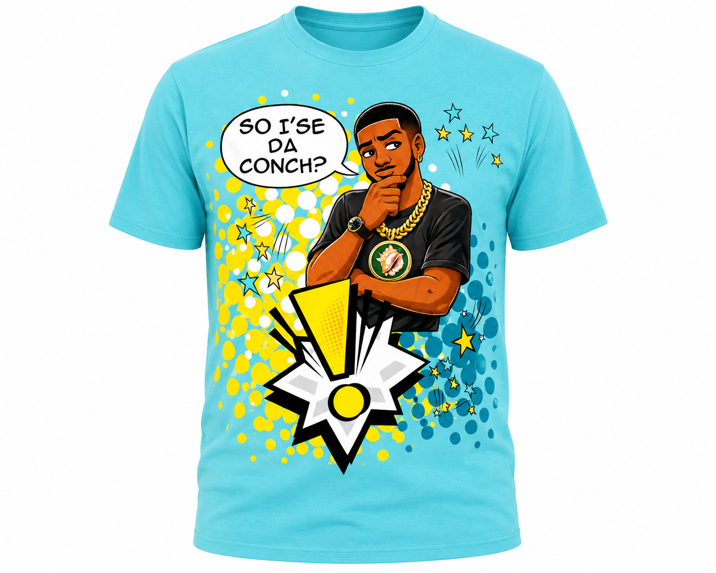 SO I'SE DA CONCH LUXARY TEE AQUA