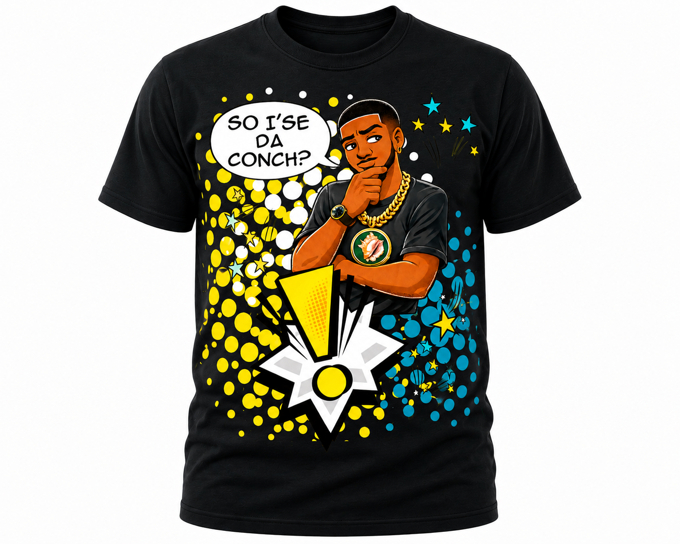 SO I'SE THE CONCH LUXARY TEE BLACK