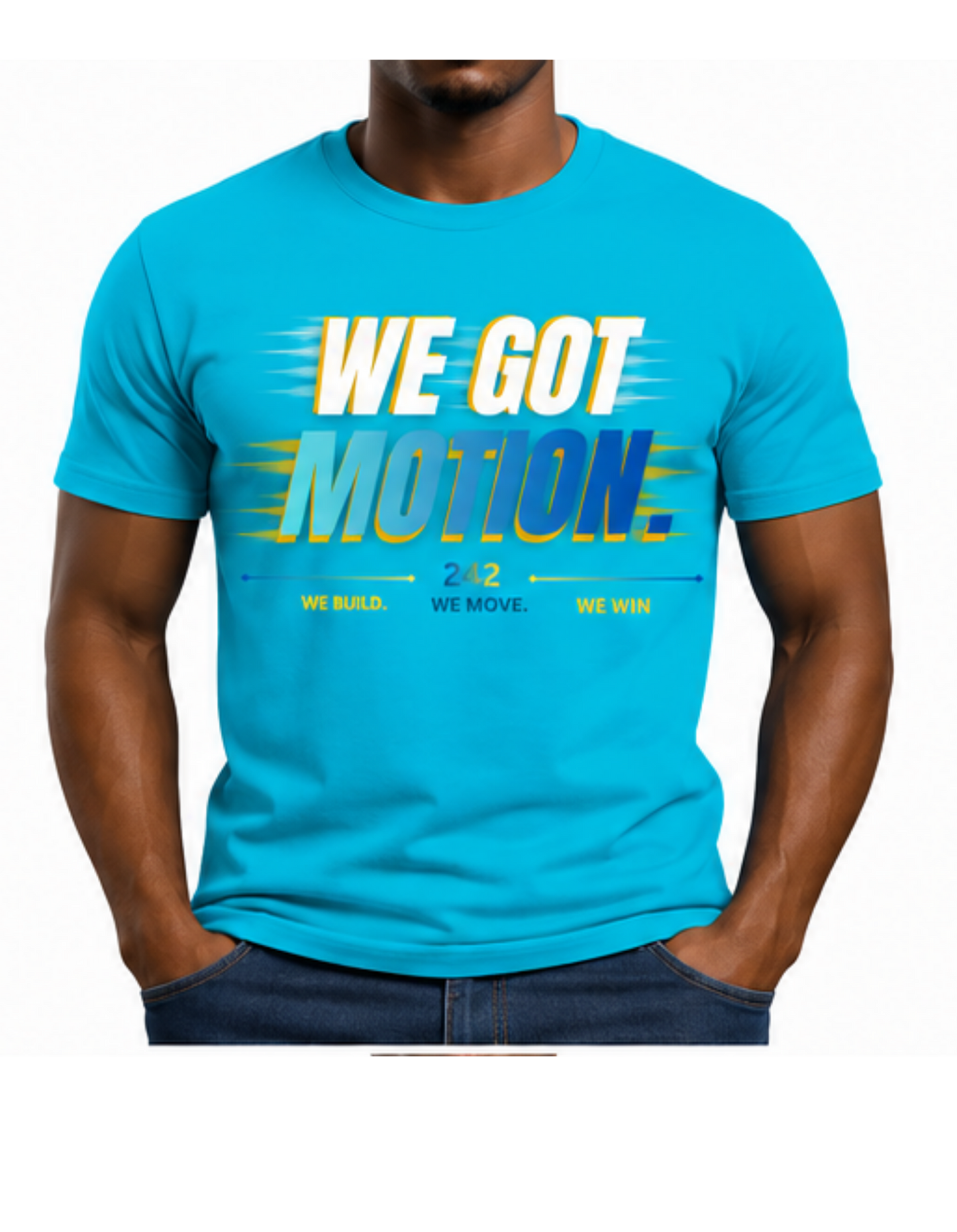 WE GAT MOTION LUXARY TEE AQUA