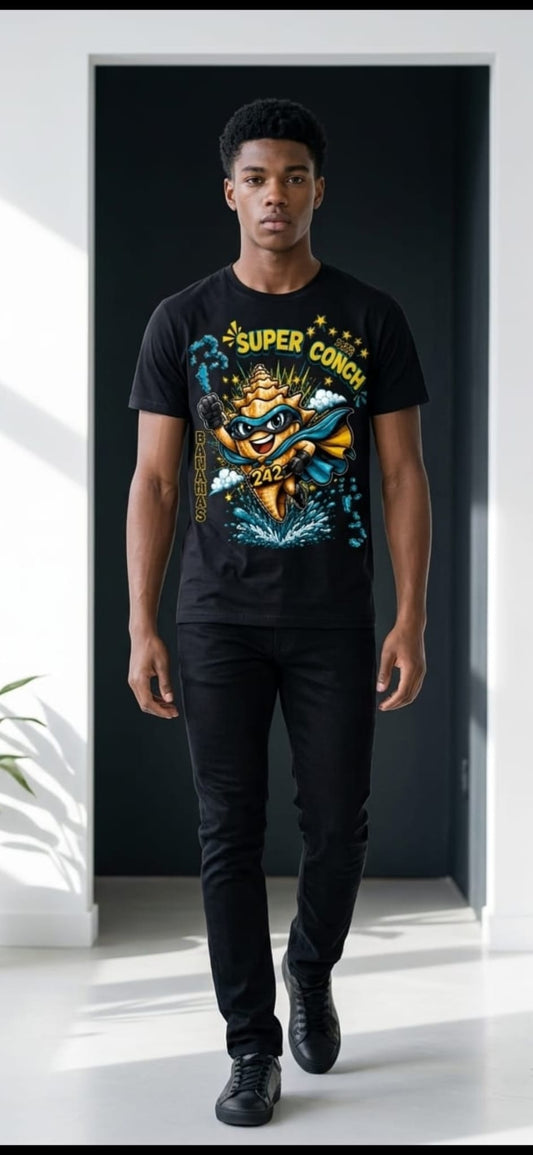 SUPER CONCH LUXARY GRAPHIC TEE BLACL