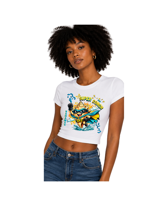 SUPER CONCH BABY TEE WHITE
